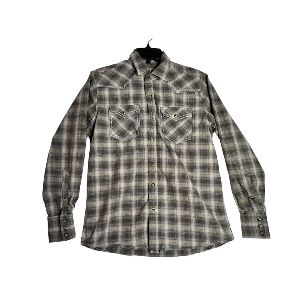 Tempco L/S Plaid Pearl Snap Western Shirt Mens Small
